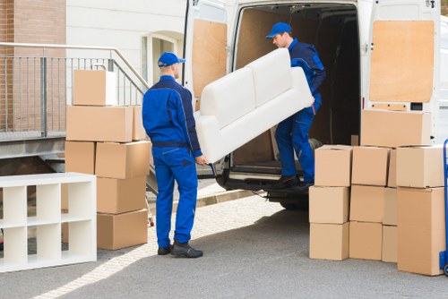 Liverpool home move with removal van in a residential street