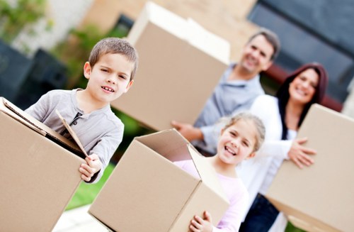 Team handling commercial furniture during a Liverpool office move