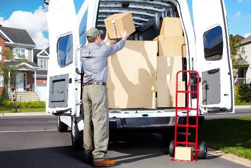 Packed boxes and furniture ready for a professional move