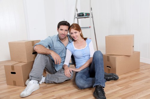 Commercial relocation items loaded into a van in Liverpool