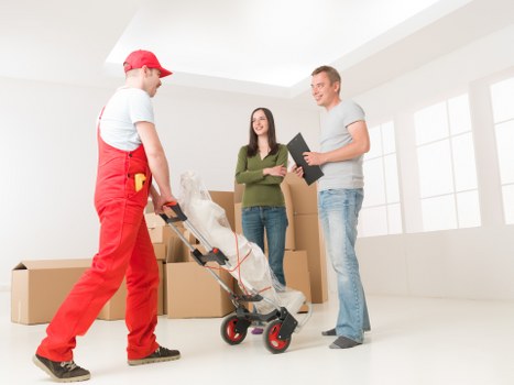 Liverpool business relocation with furniture and boxes being loaded