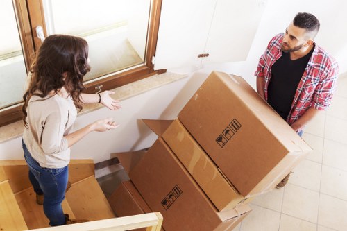 Moving van and boxes prepared for a Liverpool relocation