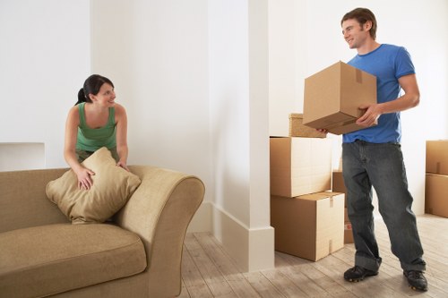 Van moving office furniture and equipment in Liverpool